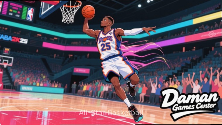 Daman Games - Indian Gaming Platform Daman Games logo featuring recommended Indian games including All-Star Basketball with All-Star Basketball watermark